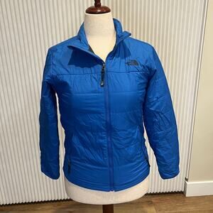 THE NORTH FACE Boys' Full Zip Quilted Jacket Size L In Blue